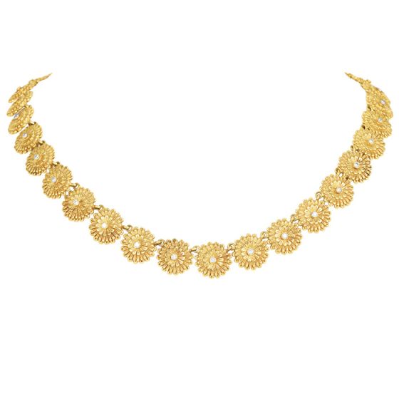 SeidenGang Diamond 18k Gold Flower Link Necklace|dover jewelry|