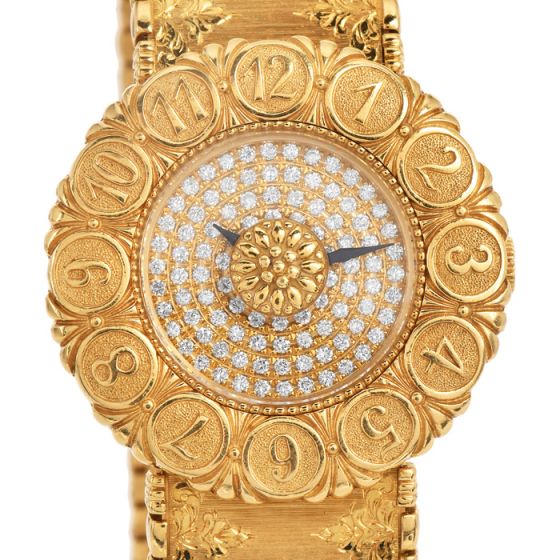 Buccellati Eliochron Diamond 18k Yellow Gold Bracelet Watch