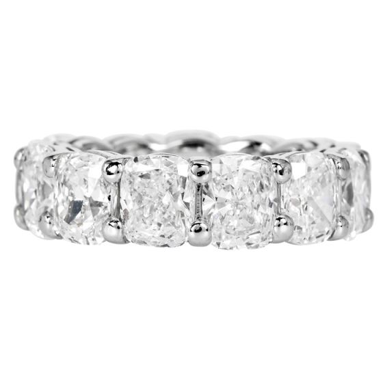 GIA 10.40cttw Cushion Cut Diamond Platinum Eternity Band|Dover Jewelry|