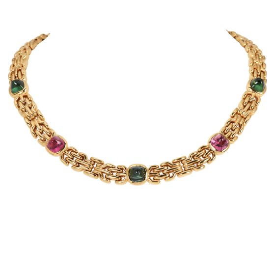 Bvlgari Peridot Tourmaline Sugarloaf Cabochon Choker Necklace|Dover Jewelry|