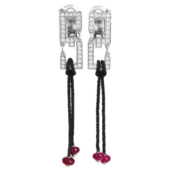 Cartier Le Baiser Du Dragon Diamond 18K Gold Drop Earrings
