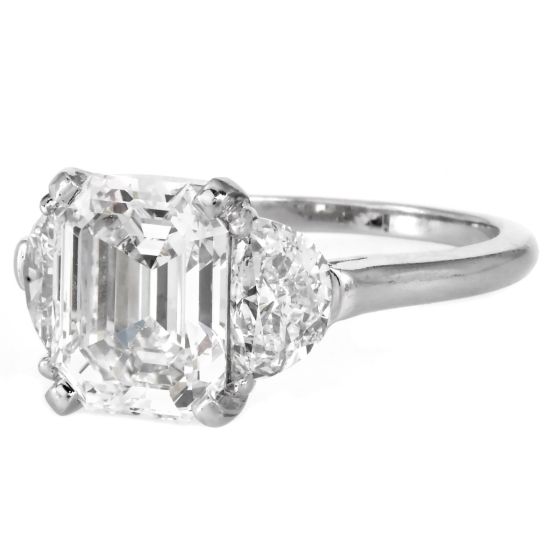 Cartier GIA 4.77cts Emerald Cut Diamond Platinum Engagement Ring|Dover Jewelry|