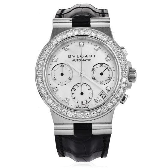 Bvlgari Diagono 35mm Chronograph 18K Diamond Watch Ref CHW 35 G