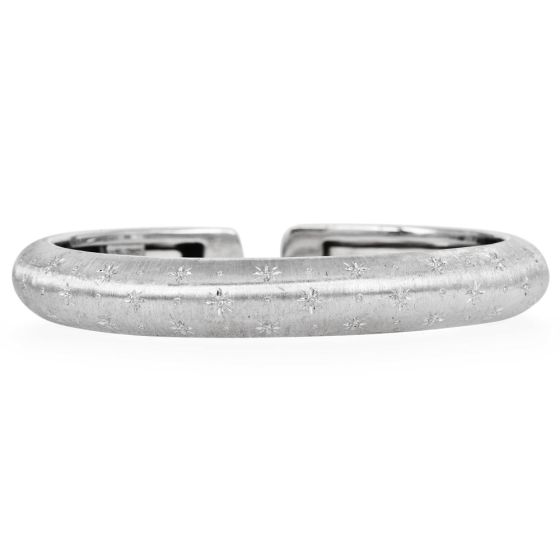  Mario Buccellati 18K White Gold Open Cuff  Bangle Bracelet