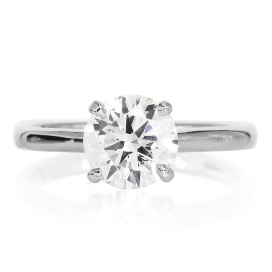 GIA 1.56 Carat H VVS2 Round Cut White Gold Solitaire Engagement Ring