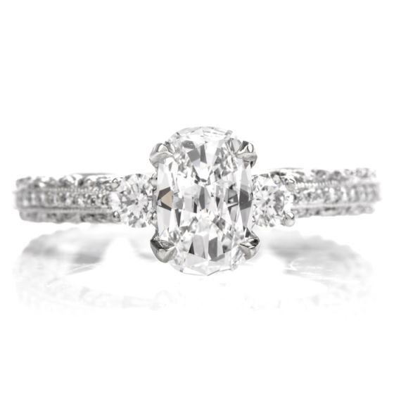 Tacori Cushion GIA Diamond Platinum Engagement Ring 