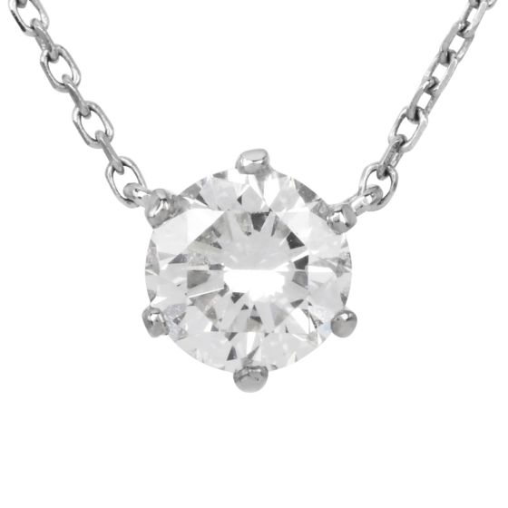 Classic Vintage 0.70ct Diamond Solitaire Platinum Necklace