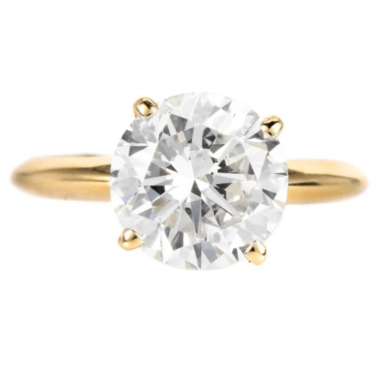 Solitaire GIA 2.83ct Round Brilliant Cut Diamond Engagement Ring