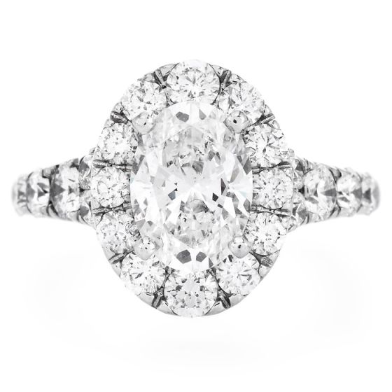 GIA Oval Cut Diamond 4.10ctw Halo Engagement Ring 