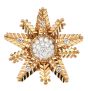 Vintage French Snowflake 18K Rose Gold Diamond Cluster Pin| Dover Jewelry 
