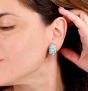 Designer Italian Diamond Turquoise 18K White Gold Braided  Earrings