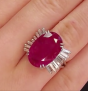 Estate Natural Ruby No Heat Diamond Platinum Cocktail Ring. 788301