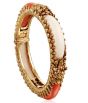 Vintage 1970s Chic  Coral 18K Gold Bangle Bracelet