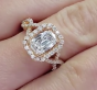 1.01 carat Diamond Twisted 18K Gold Halo Engagement Ring. 747812