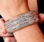Estate Collectible 31.00ctw Diamond 18K Gold Wide Statement Bangle Bracelet|Dover Jewelry|