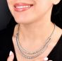 23 Carat Natural Diamond Two Strand Riviera Tennis Platinum Necklace
