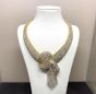 CAPRI 122.58ctw Diamond Scarf Knot 18K Statement Necklace 