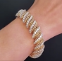 Vintage 10.08 carats diamond Flexible Link Braided 18k Gold Bracelet. 101303