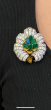 Buccellati Vintage Emerald diamond 18k Gold Flower Brooch Pin