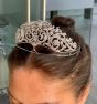 Vintage 21.24ct Rose cut Diamond 18K White Gold Regal Tiara