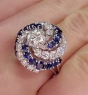 Estate Sapphire 4.13cttw Diamond Cluster Gold Cocktail Ring. 111649 - 646004