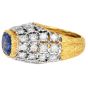 Vintage Mario Buccellati Ceylon Sapphire Diamond 18K Dome Ring|Dover Jewelry|