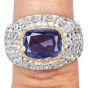 Vintage Mario Buccellati Ceylon Sapphire Diamond 18K Dome Ring|Dover Jewelry|