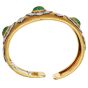 Vintage Buccellati Emerald Diamond 18K Gold Rigato Cuff Bracelet|Dover Jewelry|