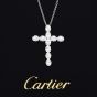 Cartier 7.18 carats Platinum  Diamond Cross Pendant Necklace 