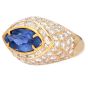  Burma No Heat Sapphire AGL Diamond 18k Gold  Marquise Ring
