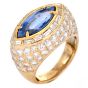  Burma No Heat Sapphire AGL Diamond 18k Gold  Marquise Ring