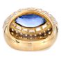  Burma No Heat Sapphire AGL Diamond 18k Gold  Marquise Ring