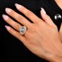  Burma No Heat Sapphire AGL Diamond 18k Gold  Marquise Ring