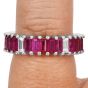 Estate Ruby Diamond  Platinum Eternity Band Ring