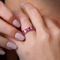 Estate Ruby Diamond  Platinum Eternity Band Ring