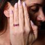 Estate Ruby Diamond  Platinum Eternity Band Ring