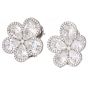 William Goldberg GIA 14.90cttw Diamond Orchid Flower Cluster Platinum Earrings