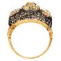 Vintage Buccellati Three-Stone Diamond 18K Gold Filigree Dome Ring 