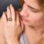 Vintage Buccellati Three-Stone Diamond 18K Gold Filigree Dome Ring 