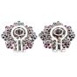1960s Diamond Ruby Sapphire Emerald 18K Gold  Circular Clip-On Earrings