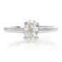 GIA Certified Classic 1.01 Oval Cut Diamond White Gold Solitaire Engagement Ring
