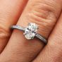 GIA Certified Classic 1.01 Oval Cut Diamond White Gold Solitaire Engagement Ring