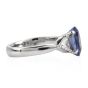 GIA Oval Sapphire Diamond Platinum Three Stone Ring