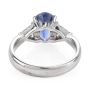 GIA Oval Sapphire Diamond Platinum Three Stone Ring