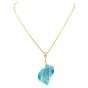 Estate 125.60cts Carved Aquamarine Diamond  Gold Pendant Necklace|Dover Jewelry|