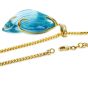 Estate 125.60cts Carved Aquamarine Diamond  Gold Pendant Necklace|Dover Jewelry|