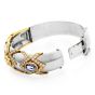 Natural No-Heat GIA 13.90cts Sapphire Diamond Platinum Gold Bangle Bracelet