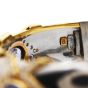 GIA Yellow Blue Sapphire Diamond Platinum Gold Retro Bangle Bracelet