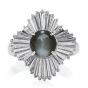 GIA Natural Cat's Eye Chrysoberyl Diamond Platinum Ballerina Ring