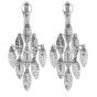 Estate 7.29ct Diamond White Gold Dangle Drop Chandelier Earrings